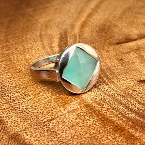 Sterling Silver & Chrysoprase Ring